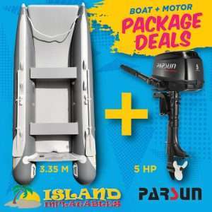 Island Inflatables icat 335 5hp outboard package